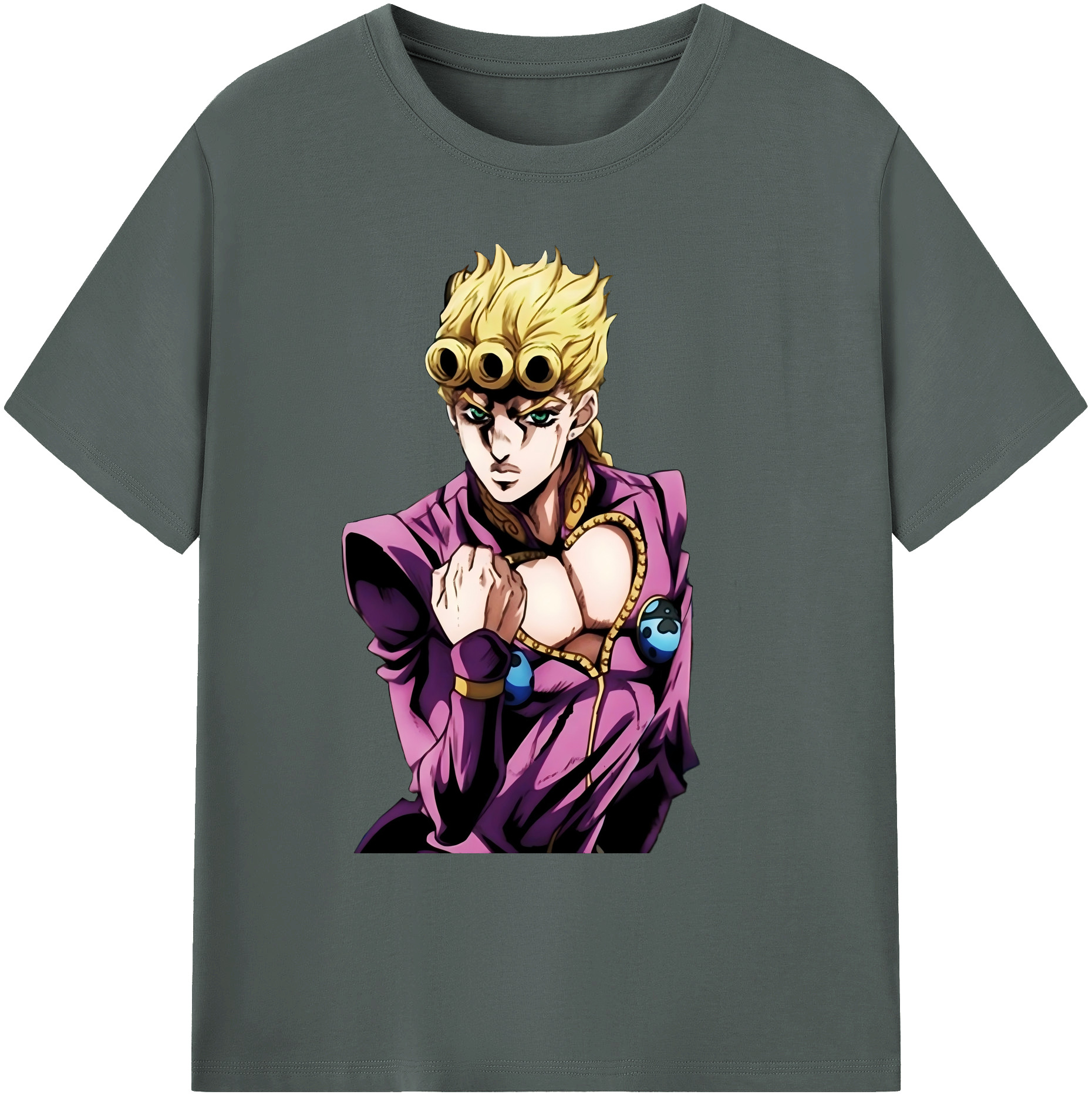 （画像用） ジョジョの奇妙な冒険 ジョルノ?ジョバァーナ JoJo's Bizarre Adventure Giorno Giovanna 綿100％ メンズ半袖Tシャツ｜肌触りやわらか＆通気性
